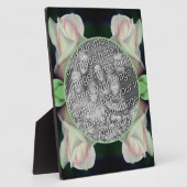 ピンクのローズブドフラワー自分の写真を追加 フォトプラーク (側面)