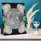 ピンクのローズブドフラワー自分の写真を追加 フォトプラーク (側面)