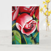 ピンクのローズブド母の日のカードと詩 カード (黄色い花)