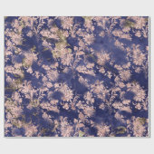 ピンクのローズブルーネイビーフラワーズグランギーコテージシャビー ラッピングペーパー (フラット)