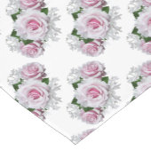 ピンクのローズブーケ ショートテーブルランナー (コーナー)