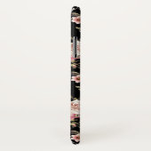 ピンクのローズプロフュージョンモノグラム – 黒の背景 Case-Mate iPhoneケース (裏面/右)