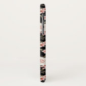 ピンクのローズプロフュージョンモノグラム – 黒の背景 Case-Mate iPhoneケース (裏面/左)