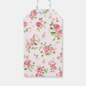 ピンクのローズベビーシャワー ギフトタグ (裏面)