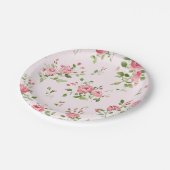 ピンクのローズベビーシャワー ペーパープレート (アングル)