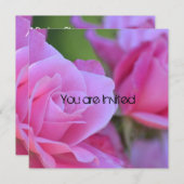 ピンクのローズベビーシャワー 招待状 (正面/裏面)