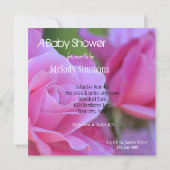 ピンクのローズベビーシャワー 招待状 (裏面)