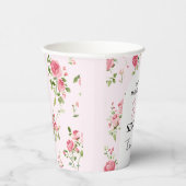 ピンクのローズベビーシャワー 紙コップ (右)