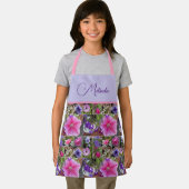 ピンクのローズペヌアデイジーフラワーズガールズエプロン エプロン (インサイチュ)