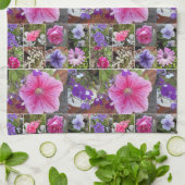 ピンクのローズペヌアデイジー花フローラ母の日 キッチンタオル (折り畳み)