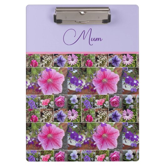 ピンクのローズペヌアデイジー花フローラ母の日 クリップボード (正面)