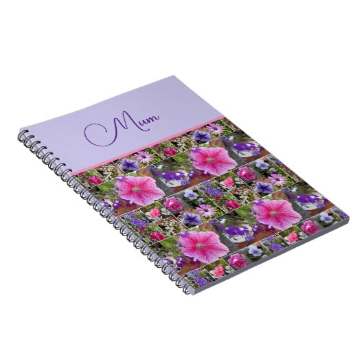 ピンクのローズペヌアデイジー花フローラ母の日 ノートブック (右側)