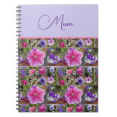 ピンクのローズペヌアデイジー花フローラ母の日 ノートブック (正面)