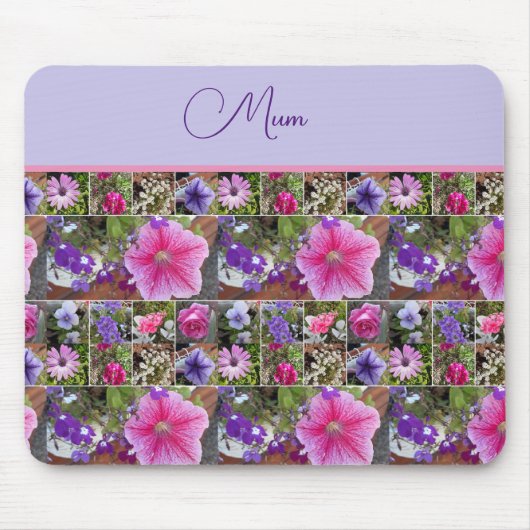 ピンクのローズペヌアデイジー花フローラ母の日 マウスパッド (正面)