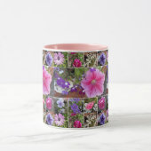 ピンクのローズペヌアデイジー花フローラ母の日 マグカップ (中央)