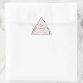 ピンクのローズモノグラム結婚の三角形のステッカーラベル 三角形シール (バッグ)