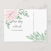 ピンクのローズユーカリの葉の新しいアドレス移動 案内ポストカード (裏面)