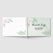 ピンクのローズユーカリ多肉性の葉バルミツワー ゲストブック (全面)