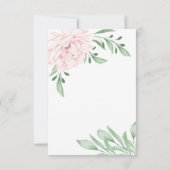 ピンクのローズユーカリ多肉性リハーサルディナー 招待状 (裏面)