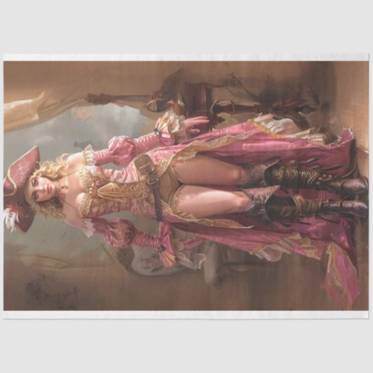 ピンクのローズライダーデコップレディ 薄葉紙 (正面)