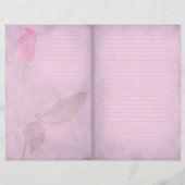 ピンクのローズライニングされたジャーナルのスクラップブック紙 (裏面)