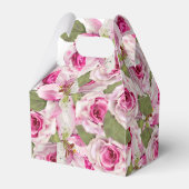 ピンクのローズリリー結婚パール フェイバーボックス (裏面サイド)