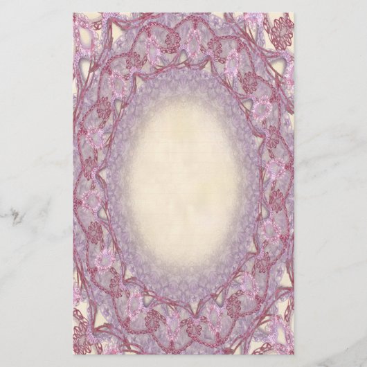 ピンクのローズレースP2文房具ページ 便箋 (正面)