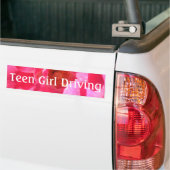 ピンクのローズ女10代の子駆動バンパーステッカー バンパーステッカー (トラック上)