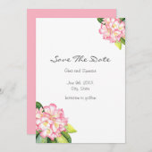 'ピンクのローズ'水色 セーブザデート (正面/裏面)