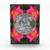 ピンクのローズ花びらフレーム独自の作成 フォトブロック (正面)