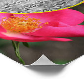 ピンクのローズ花びらフレーム自分の写真を作成 ポスター (角)