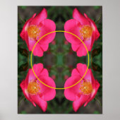 ピンクのローズ花びらフレーム自分の写真を作成 ポスター (正面)