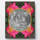 ピンクのローズ花びら自分の写真を作成 フォトプラーク (正面)