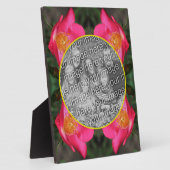 ピンクのローズ花びら自分の写真を作成 フォトプラーク (側面)