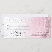 ピンクのローズ金ゴールドグリッター唇の大理石メイクアップアーティスト (裏面)