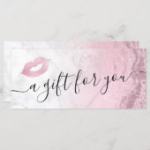 ピンクのローズ金ゴールドグリッター唇の大理石メイクアップアーティスト (正面/裏面)