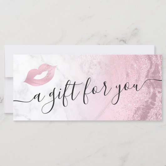 ピンクのローズ金ゴールドグリッター唇の大理石メイクアップアーティスト (正面)