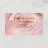 ピンクのローズ金ゴールドブラシストロークの名刺 名刺 (裏面)