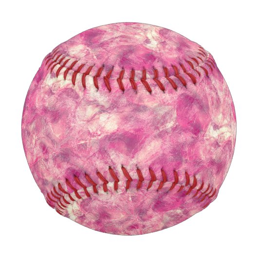 ピンクのローズ金ゴールド水の色のマーリング 野球ボール (正面)