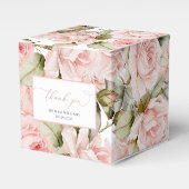 ピンクのローズ&グ離れリネリーズの結婚かわいい子 フェイバーボックス (正面サイド)