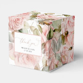 ピンクのローズ&グ離れリネリーズの結婚かわいい子 フェイバーボックス (裏面サイド)