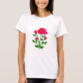 ピンクのローズTシャツ Tシャツ (正面)