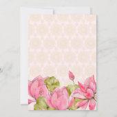 ピンクのロータスかわいいカップルの彫刻インディアン結婚ズ 招待状 (裏面)