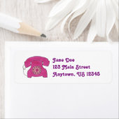 ピンクのロータリー電話住所 シール (インサイチュ)