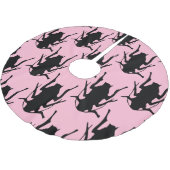 ピンクのローチクリスマスのクリスマスツリースカート ブラッシュドポリエステルツリースカート (アングル)