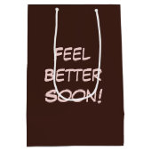 ピンクのローブとスリッパを履いているマウス ミディアムペーパーバッグ (裏面)