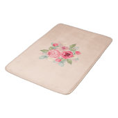 ピンクのロ絵を描スの花束 バスマット (アングル)