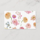 ピンクのワイルドフラワーおむつくじチケット エンクロージャーカード (裏面)