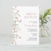ピンクのワイルドフラワーのブライズシャワー 招待状 (スタンド正面)