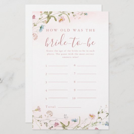 ピンクのワイルドフラワーのボホ新婦の試合はいくつだった (正面/裏面)